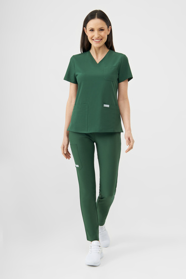 Set medical Uniformix Super Flex, bluza 4000 + pantaloni 4030Hunter Green