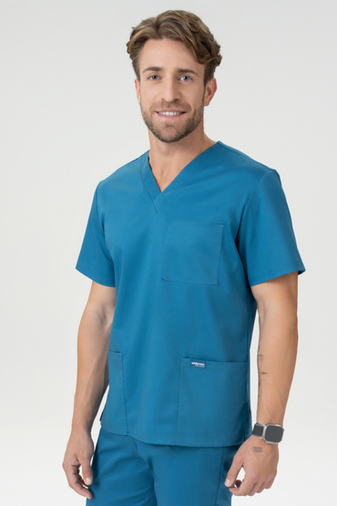 Bluza medicală pentru bărbați, Uniformix FLEX ZONE FZ2051, verde marin.