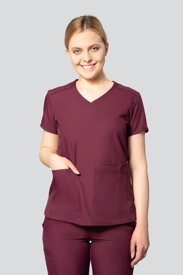 Bluză medicală pentru femei Med Couture INSIGHT, 2411-WINE