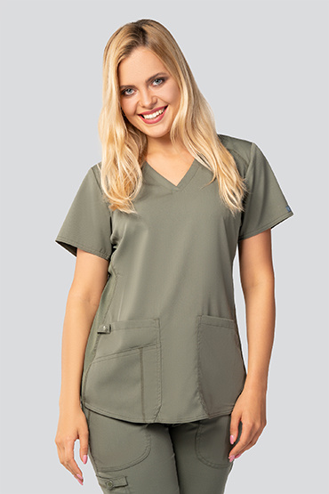 Bluză medicală pentru femei Med Couture Performance Touch, 7459-OLIV
