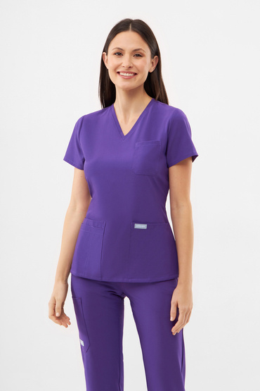 Bluză medicală feminină Uniformix, Super Flex 4000-Plum wine