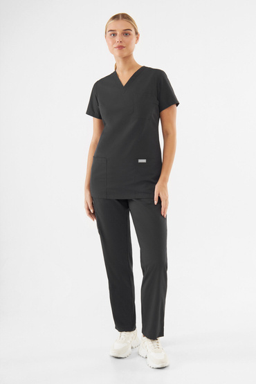 Set medical Uniformix doamnelor TEAM, bluză T1000 + pantaloni T1190, Dark gray